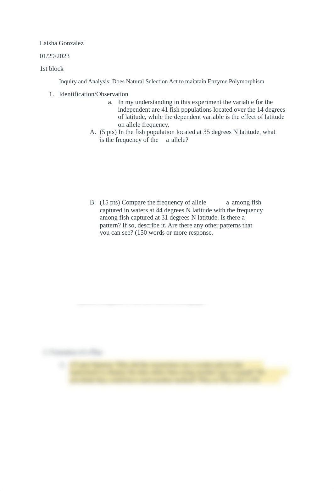 Inquiry and Analysis_ Does Natural Selection Act to maintain Enzyme Polymorphism Laisha Gonzalez .do_dybfr3naw9y_page1