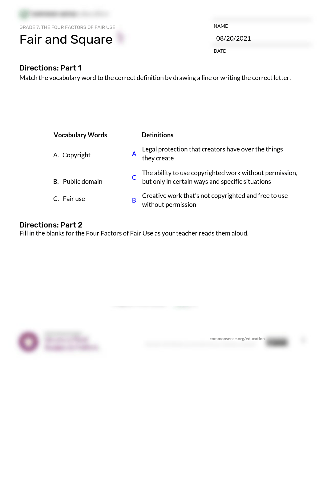 The Four Factors of Fair Use - Fair and Square Student Handout.pdf_dyd4bttujez_page1