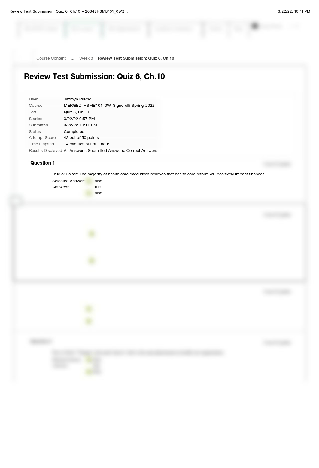 Review Test Submission: Quiz 6, Ch.10 - 20342HSMB101_0W2....pdf_dydbtjhxb0b_page1