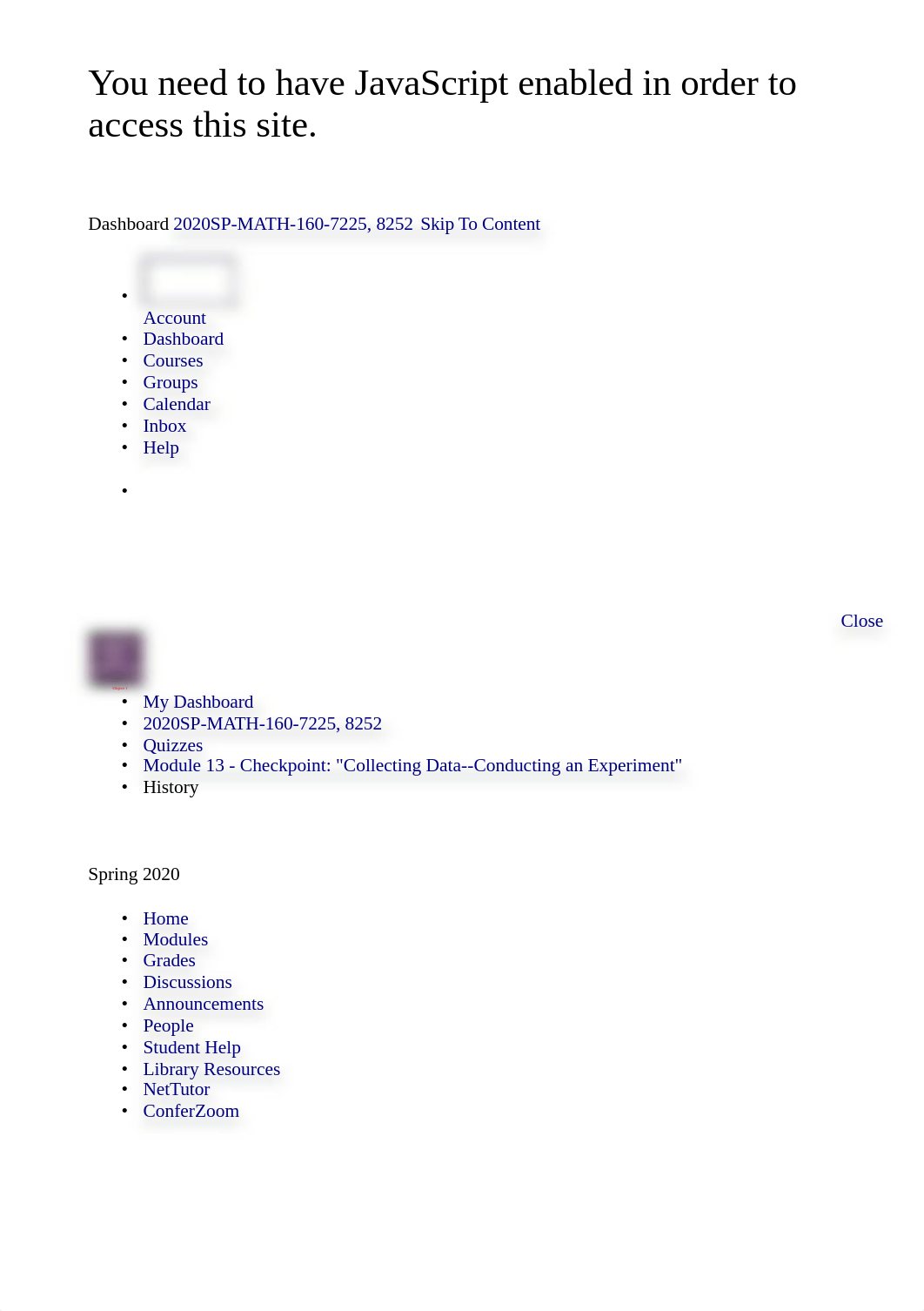 Hala Eshaq's Quiz History_ Module 13 - Checkpoint_ _Collecting Data--Conducting an Experiment_.html_dydhd4ilp5m_page1