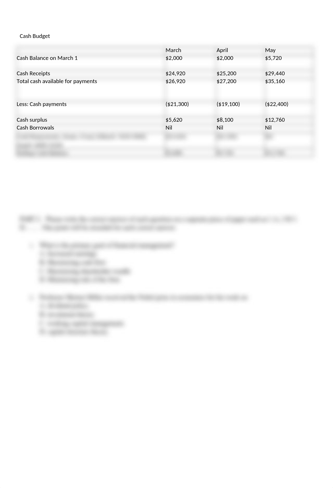 Business Finance. Exam 1. Dr. Robert Kamkwalala. S_dydss13gss3_page4