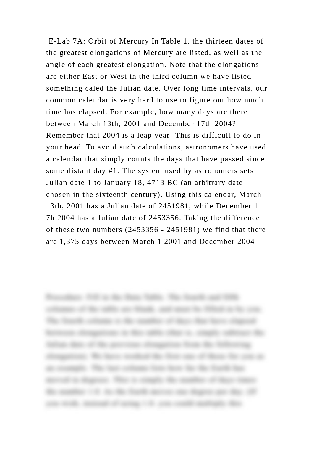 E-Lab 7A Orbit of Mercury In Table 1, the thirteen dates of the grea.docx_dyejsvzww54_page2