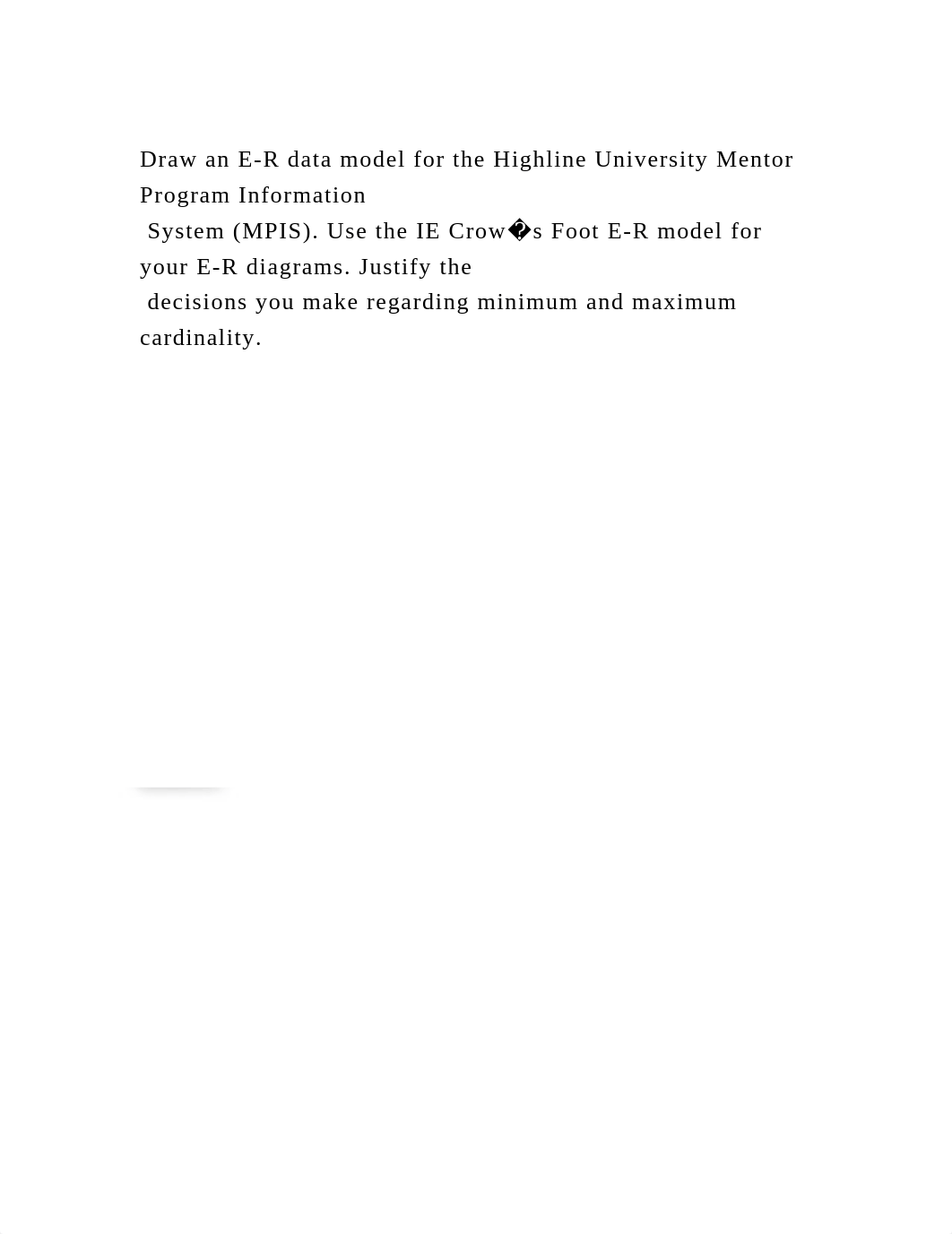 Draw an E-R data model for the Highline University Mentor Program In.docx_dyerbchm2uj_page2