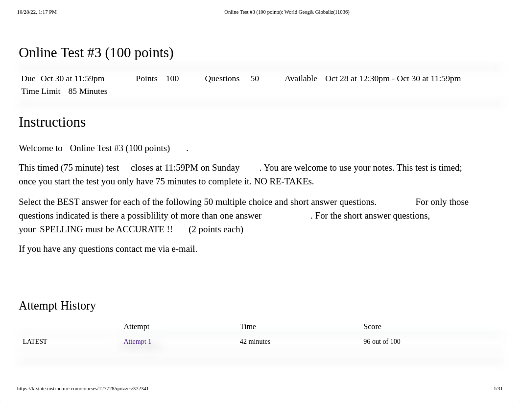 Online Test #3 (100 points)_ World Geog& Globaliz(11036).pdf_dyeyd7dlu8v_page1
