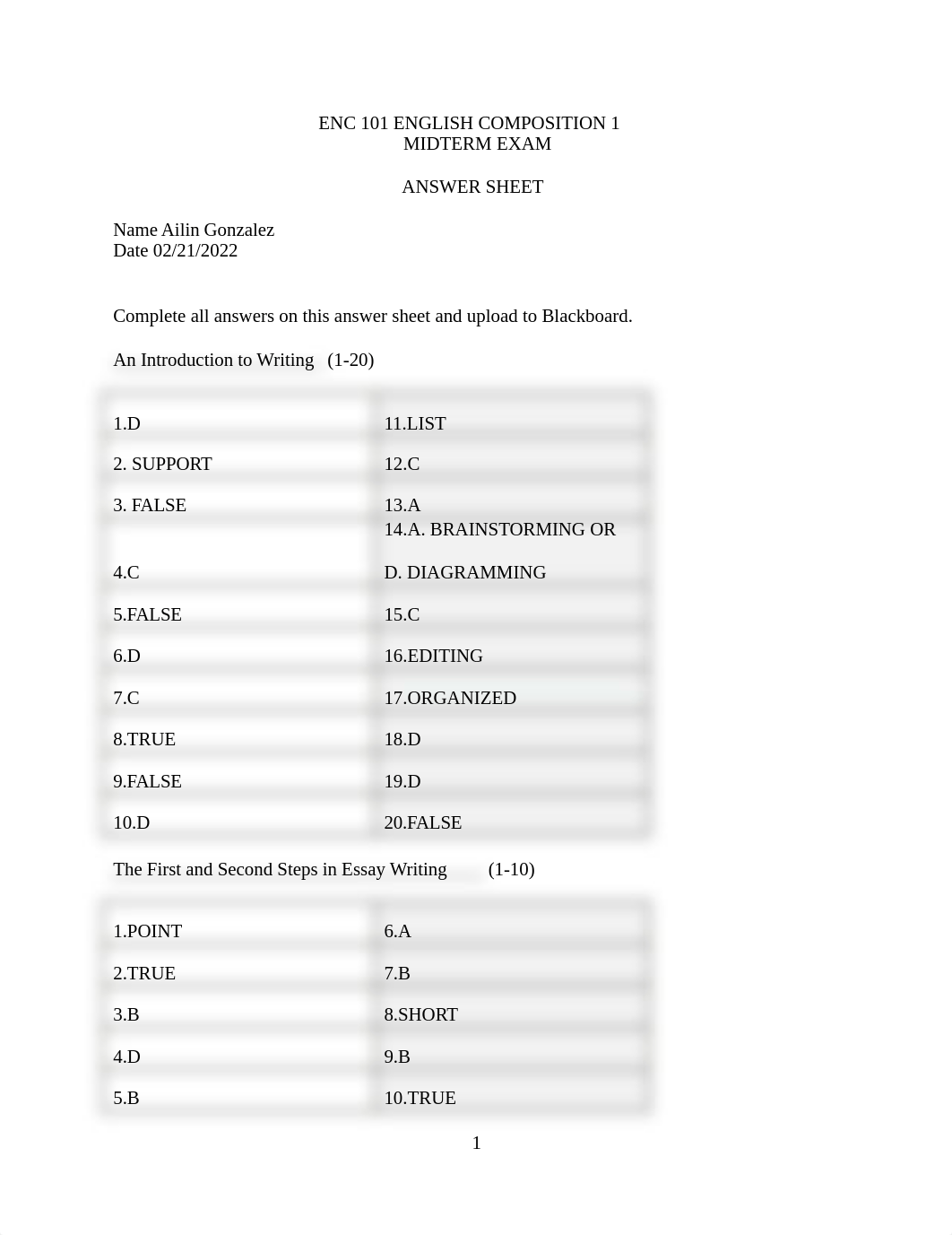 ENC 101 English Composition 1 Midterm Exam Answer Sheet.docx_dyfr0taju9k_page1