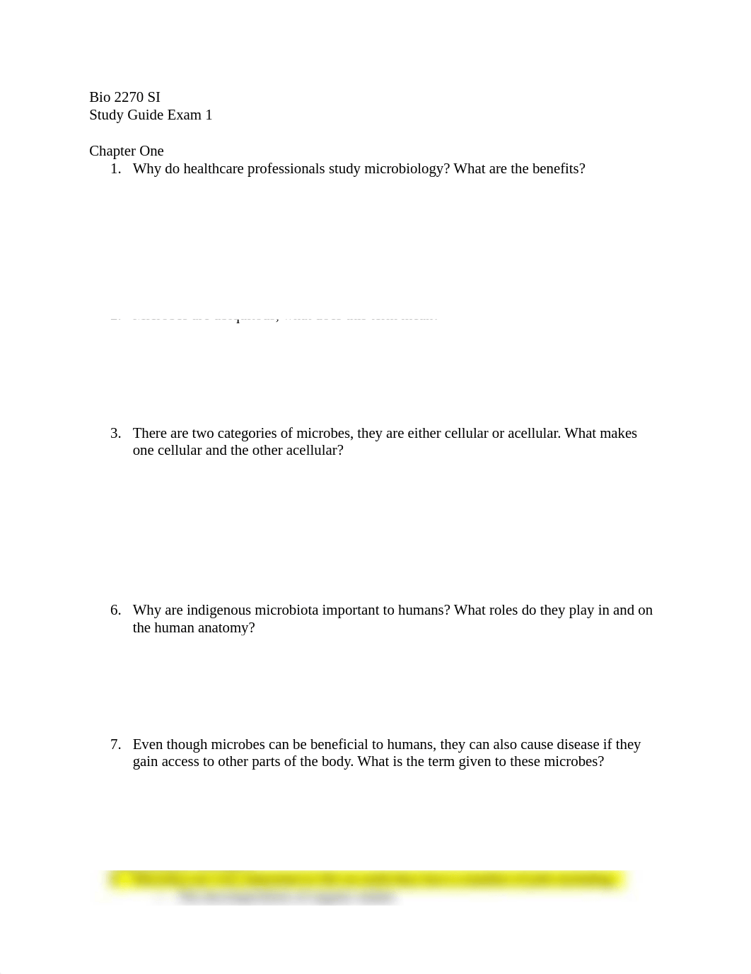 BIO 2270 Exam One Study Guide.docx_dyg8wxxlr22_page1