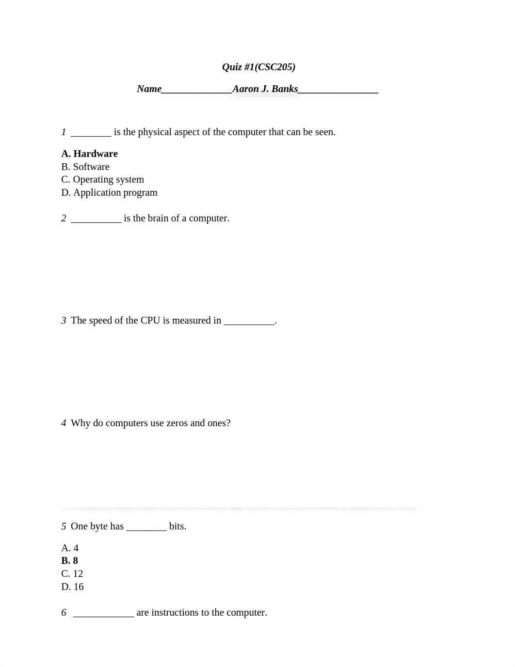 Quiz I - CSC205_dygc69ypjq1_page1