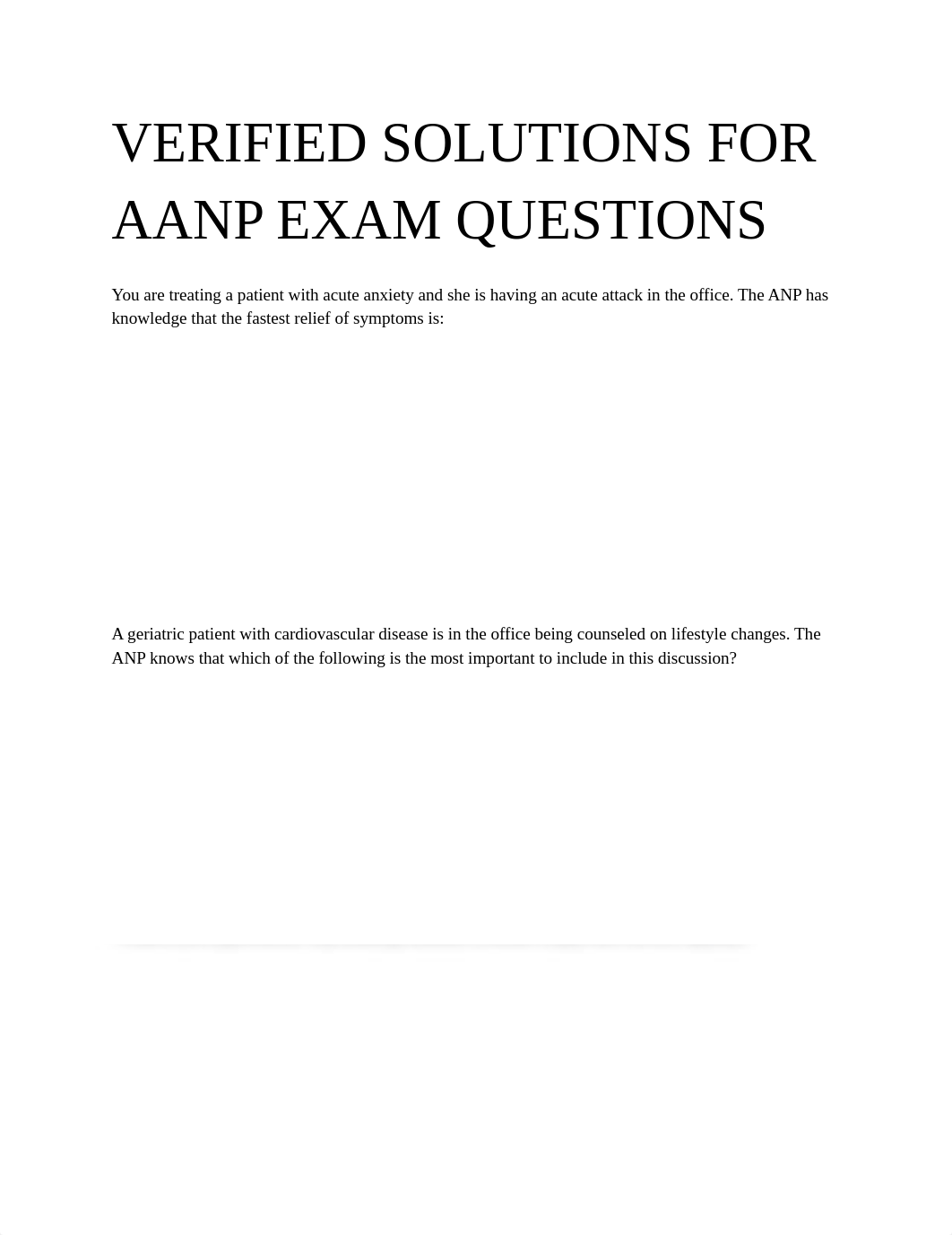 VERIFIED SOLUTIONS FOR AANP EXAM QUESTIONS.pdf_dyi2jkqex8e_page1