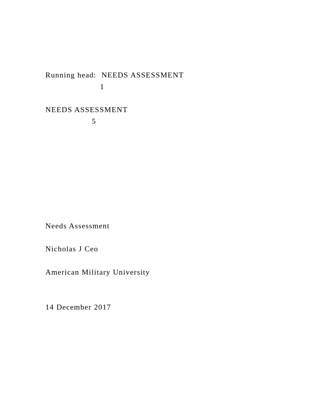 Running head  NEEDS ASSESSMENT1NEEDS ASSESSMENT.docx_dyix7zk4tz7_page2