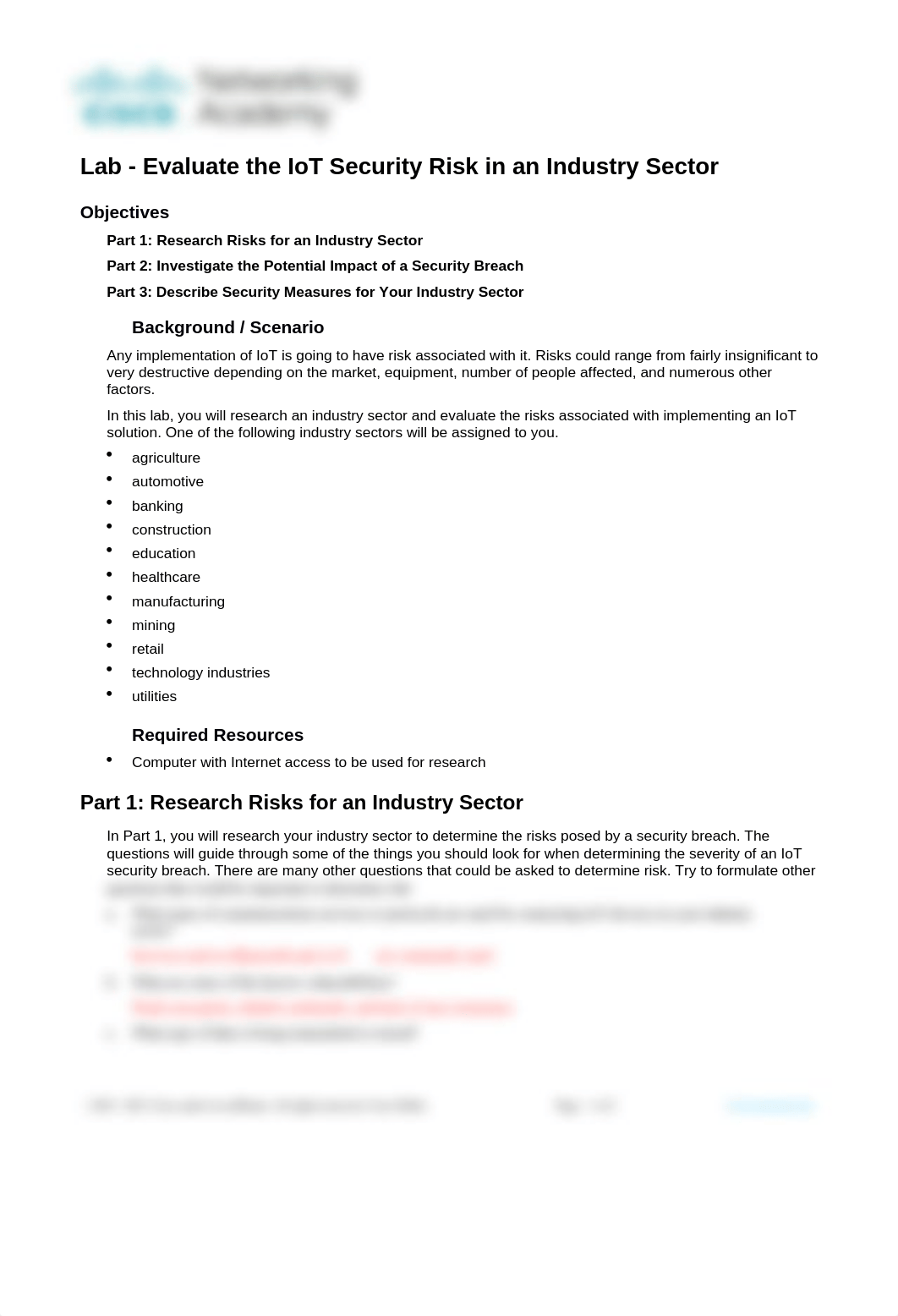 1.2.2.9 Lab - Evaluate the IoT Security Risk in an Industry Sector.docx_dyj1kvizphk_page1