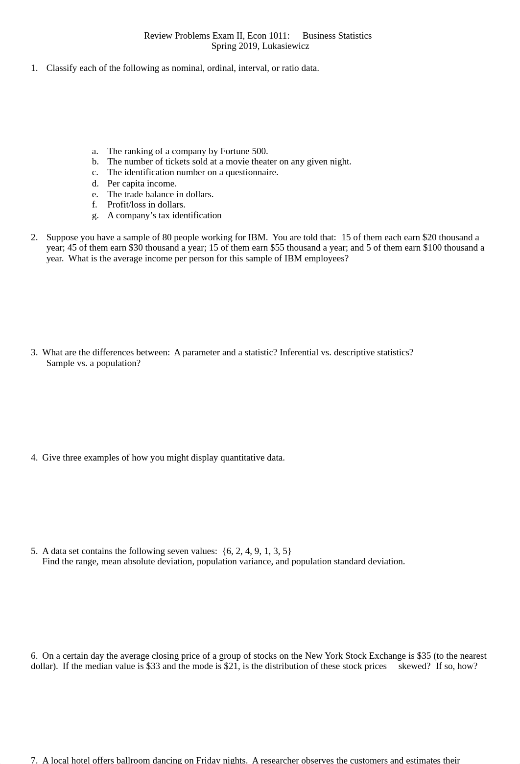 Review Problems for Exam II Spring 2019 Luke (1).docx_dyjwwpwzm39_page1