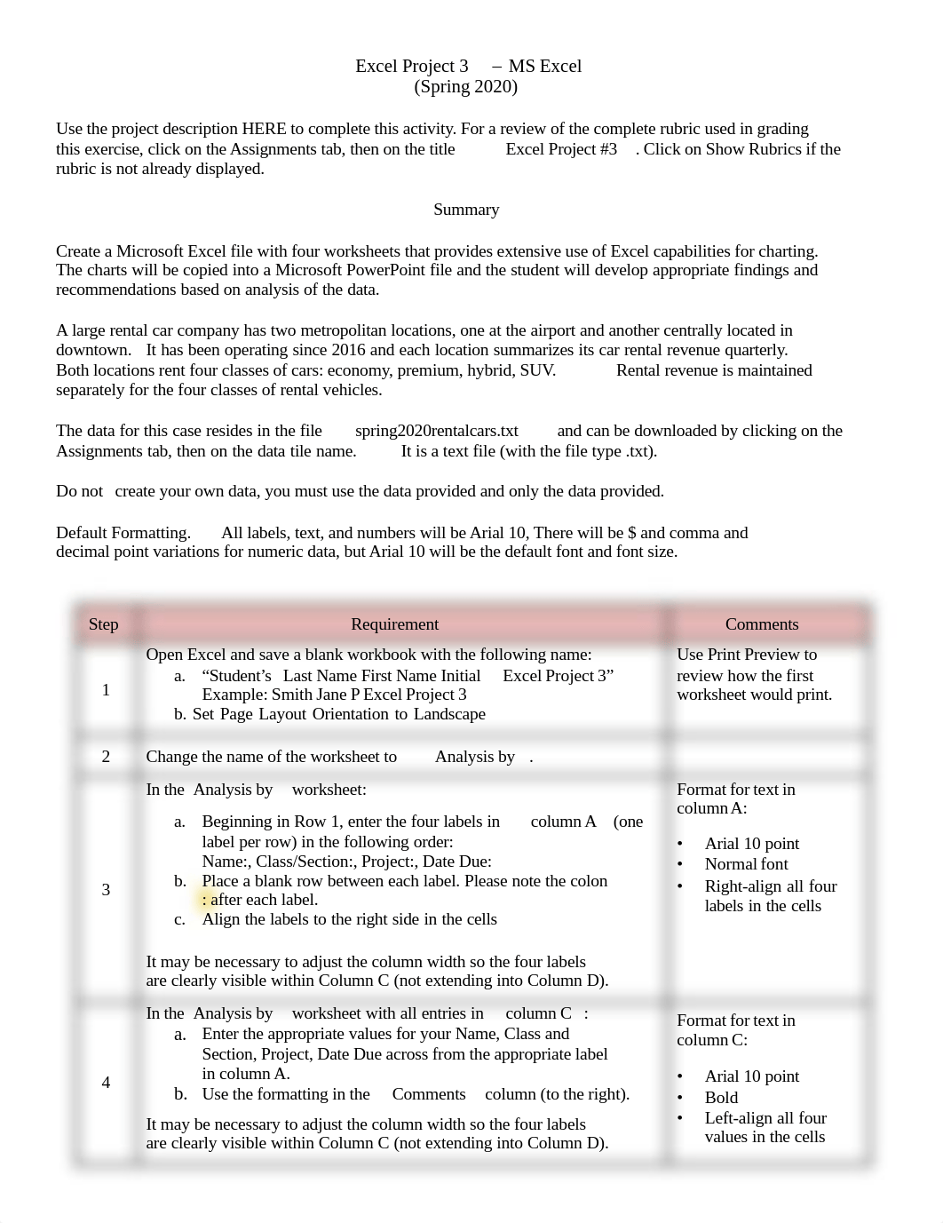 Spring 2020 Excel Project #3 - Instructions.pdf_dyk4ov3j3bj_page1