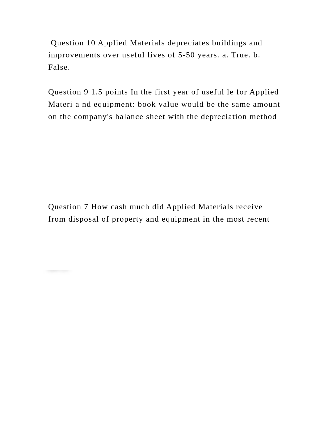 Question 10 Applied Materials depreciates buildings and improvements .docx_dyk6aeutnfw_page2