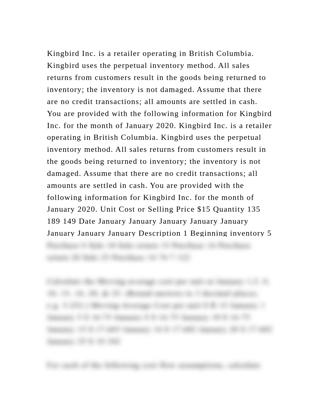 Kingbird Inc. is a retailer operating in British Columbia. Kingbird .docx_dyka544qa66_page2