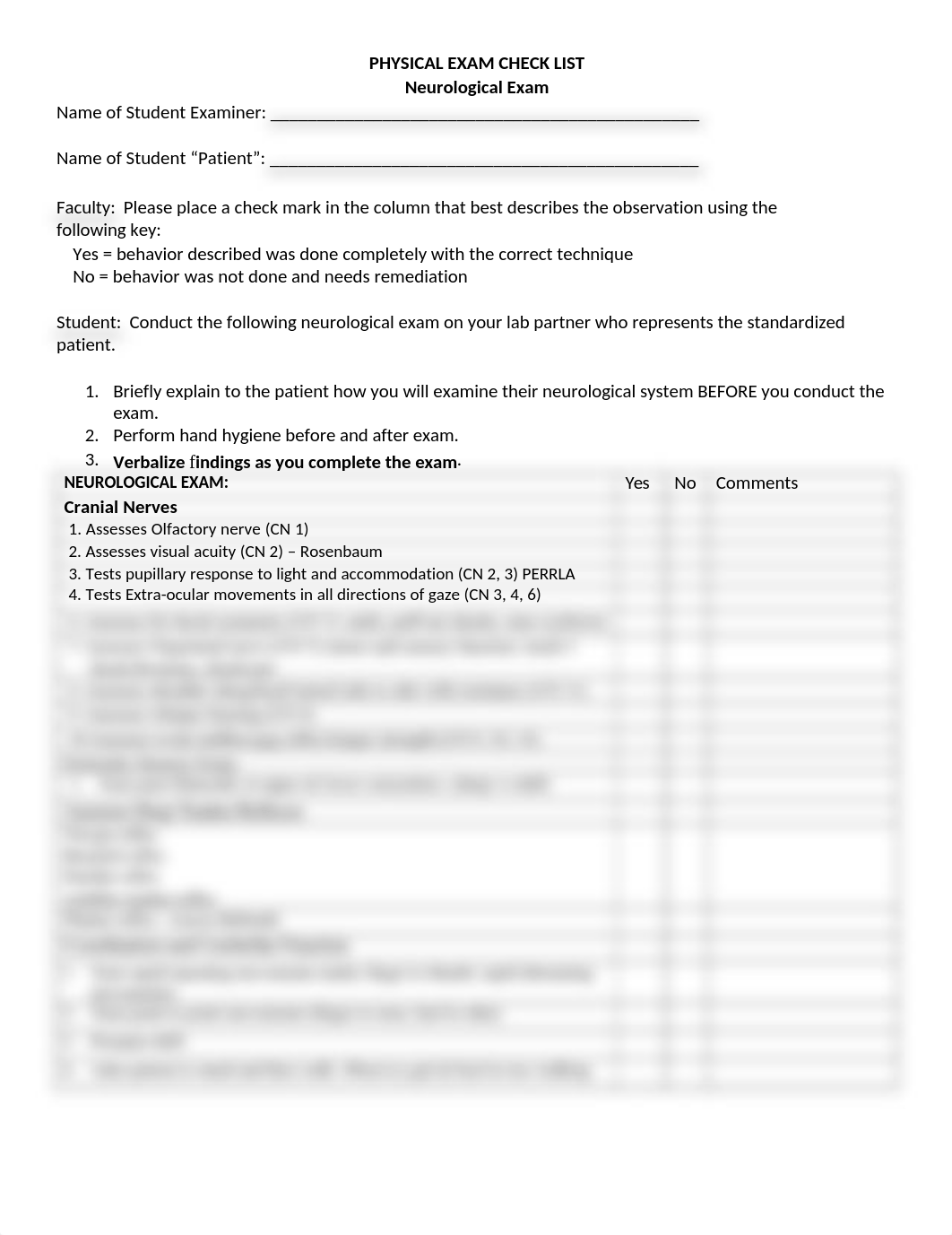 Neurological exam skills checklist.docx_dykwj28m2nh_page1