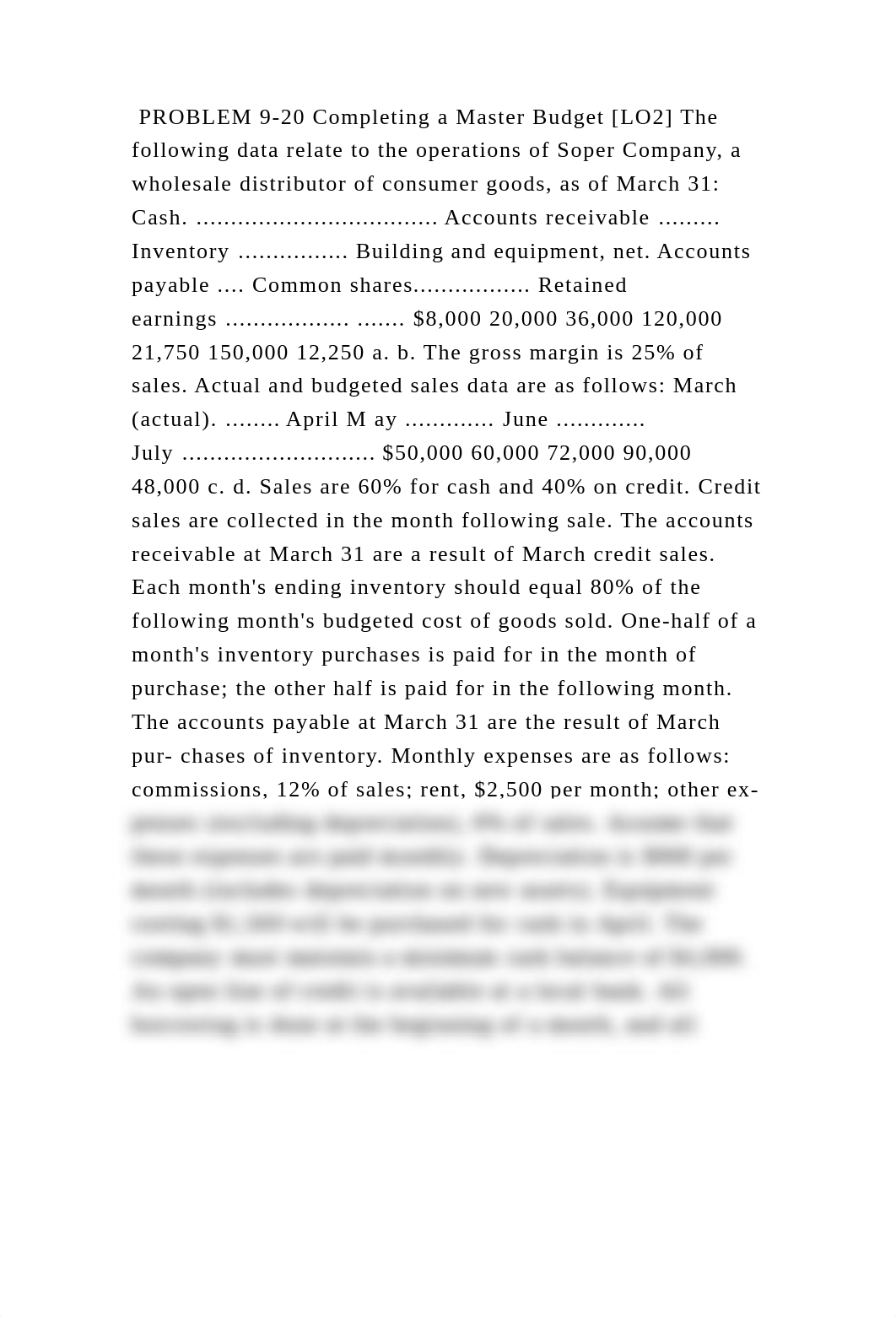 PROBLEM 9-20 Completing a Master Budget [LO2] The following data rela.docx_dykymfms75c_page2