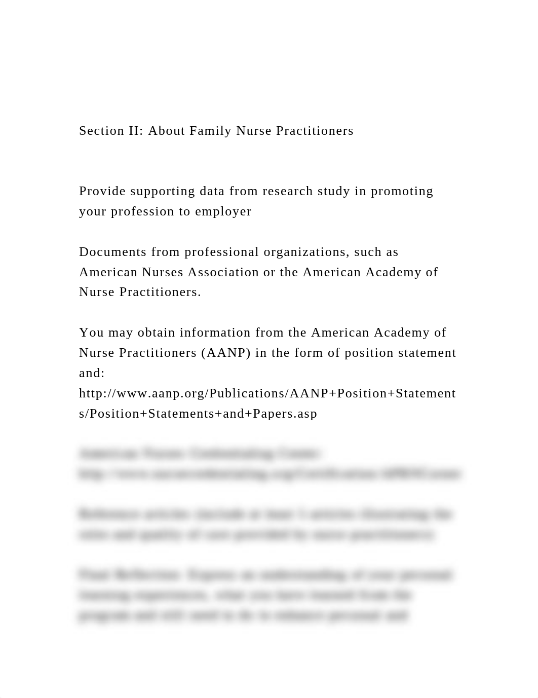 Section II  About Family Nurse PractitionersProvide suppo.docx_dyl6a5bztw0_page2