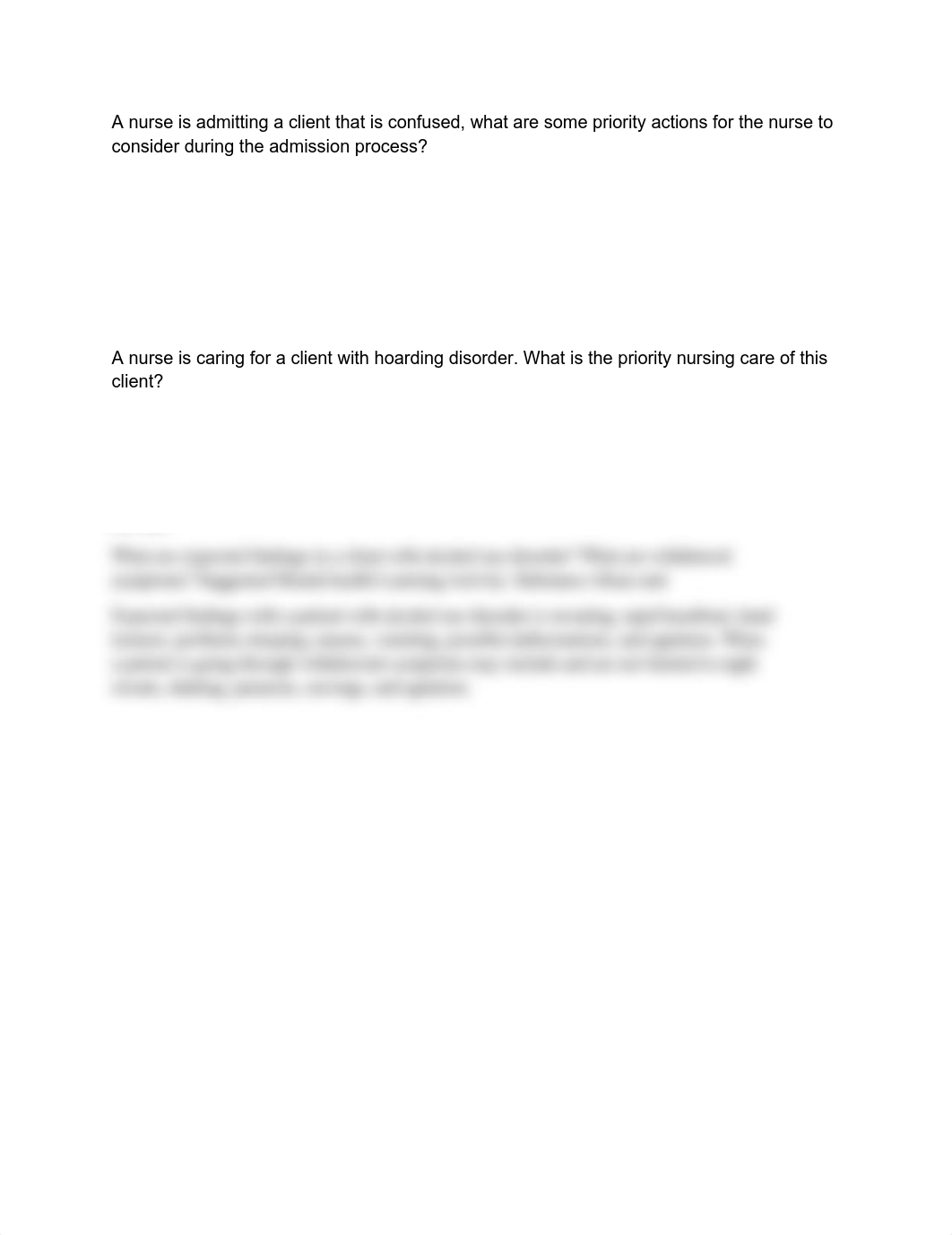 A nurse is admitting a client that is confused, what are some priority actions for the nurse to cons_dylckbnq36i_page1