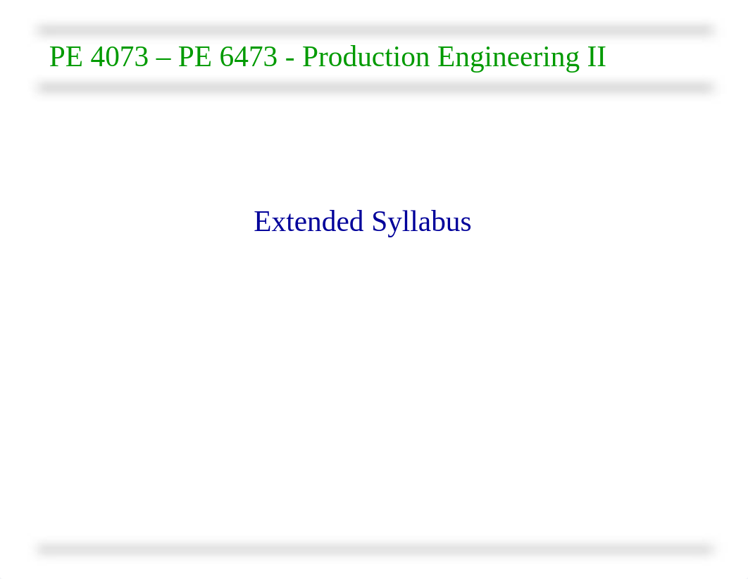 Production Engineering II - 00 - Extended Syllabus.pdf_dylxc9mw7it_page1