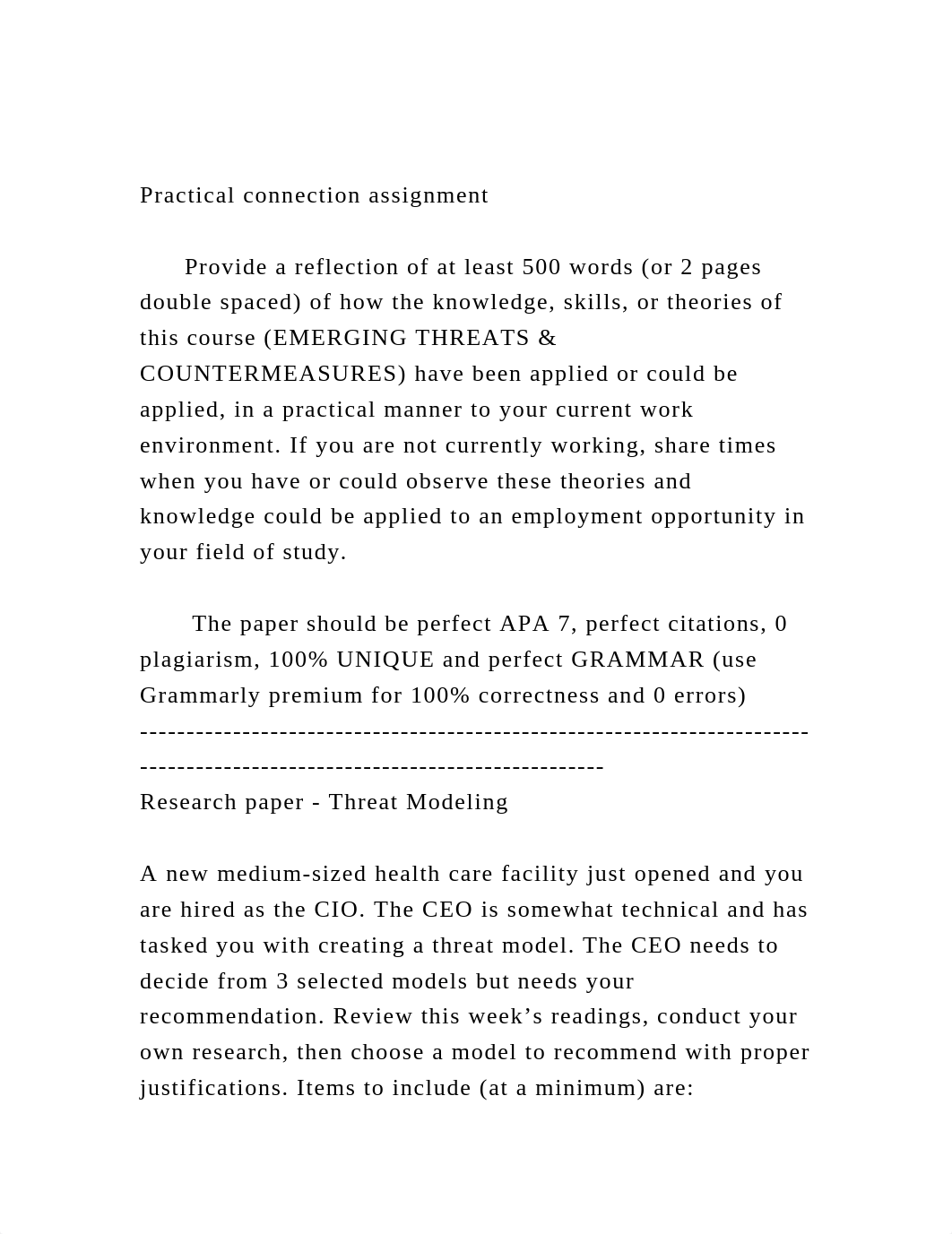 Practical connection assignment      Provide a reflection of a.docx_dymf49py35c_page2