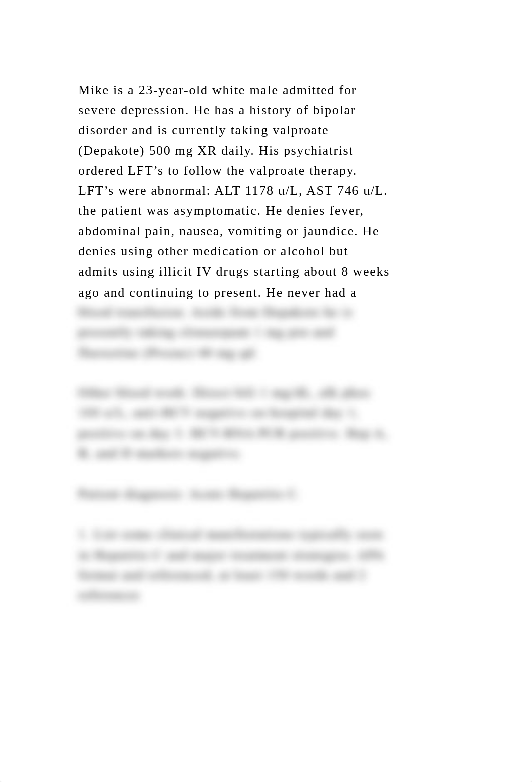 Mike is a 23-year-old white male admitted for severe depression. He .docx_dymub1g1k3o_page2