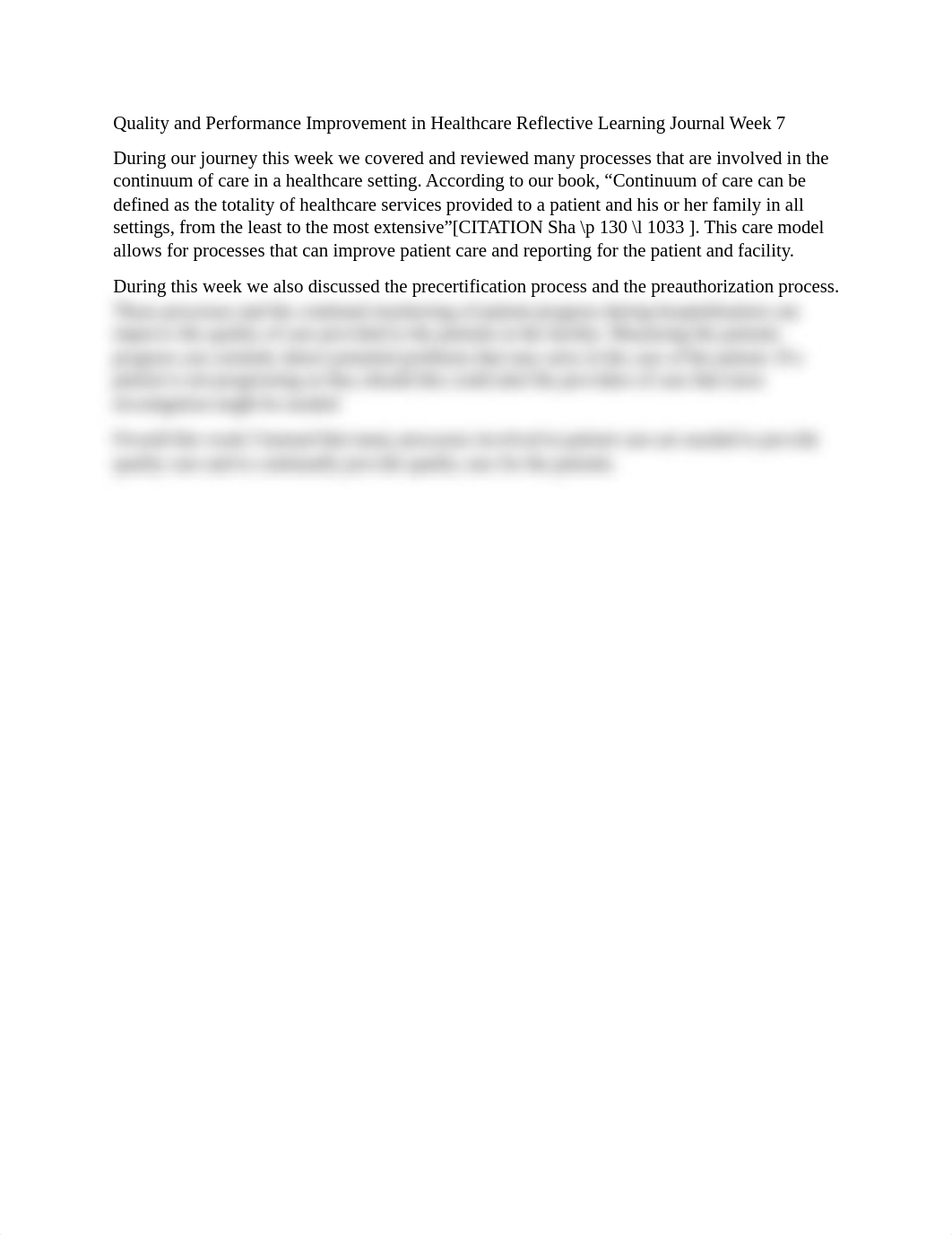 Week 7 Reflective learning Journal Quality and Performance in Healthcare.docx_dynkmadm3nb_page1