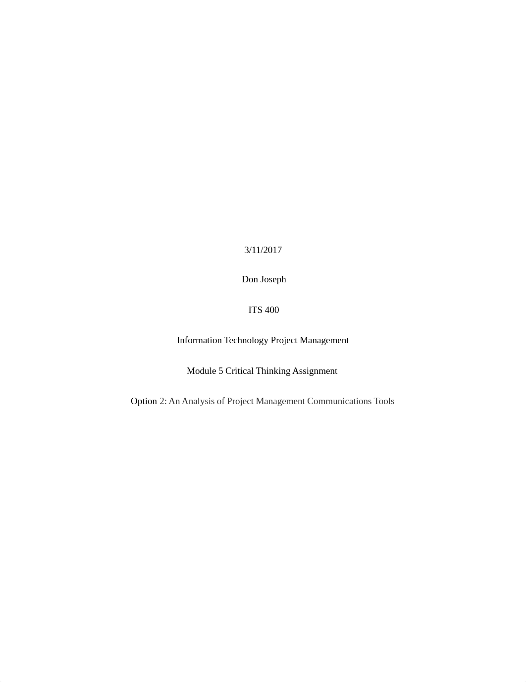 ITS 400 Module 5 CTA - Option 2 - An Analysis of Project Management Communications Tools (CH)_dynsqzzjd4r_page1