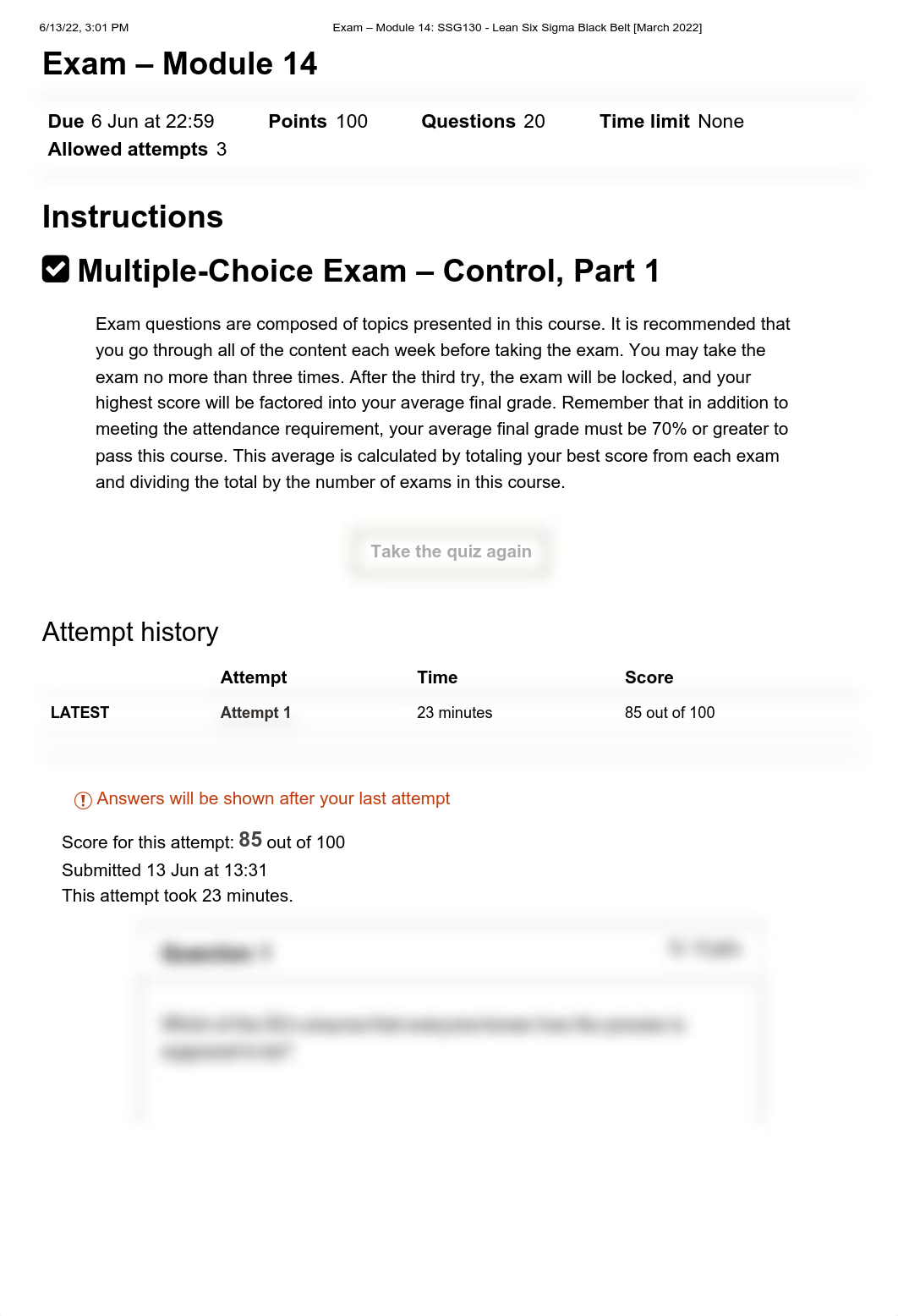 Exam - Module 14_ SSG130 - Lean Six Sigma Black Belt [March 2022].pdf_dypgofy8vrk_page1