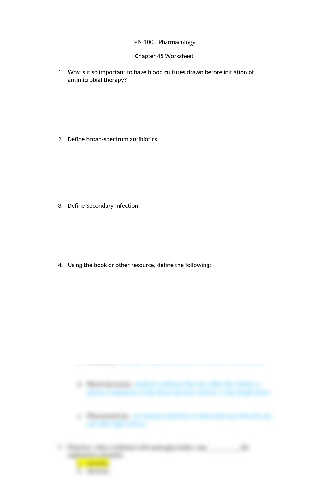 Unit VI - Chapter 45 - Antimicrobial Agents Worksh.docx_dyqp2akzj5v_page1