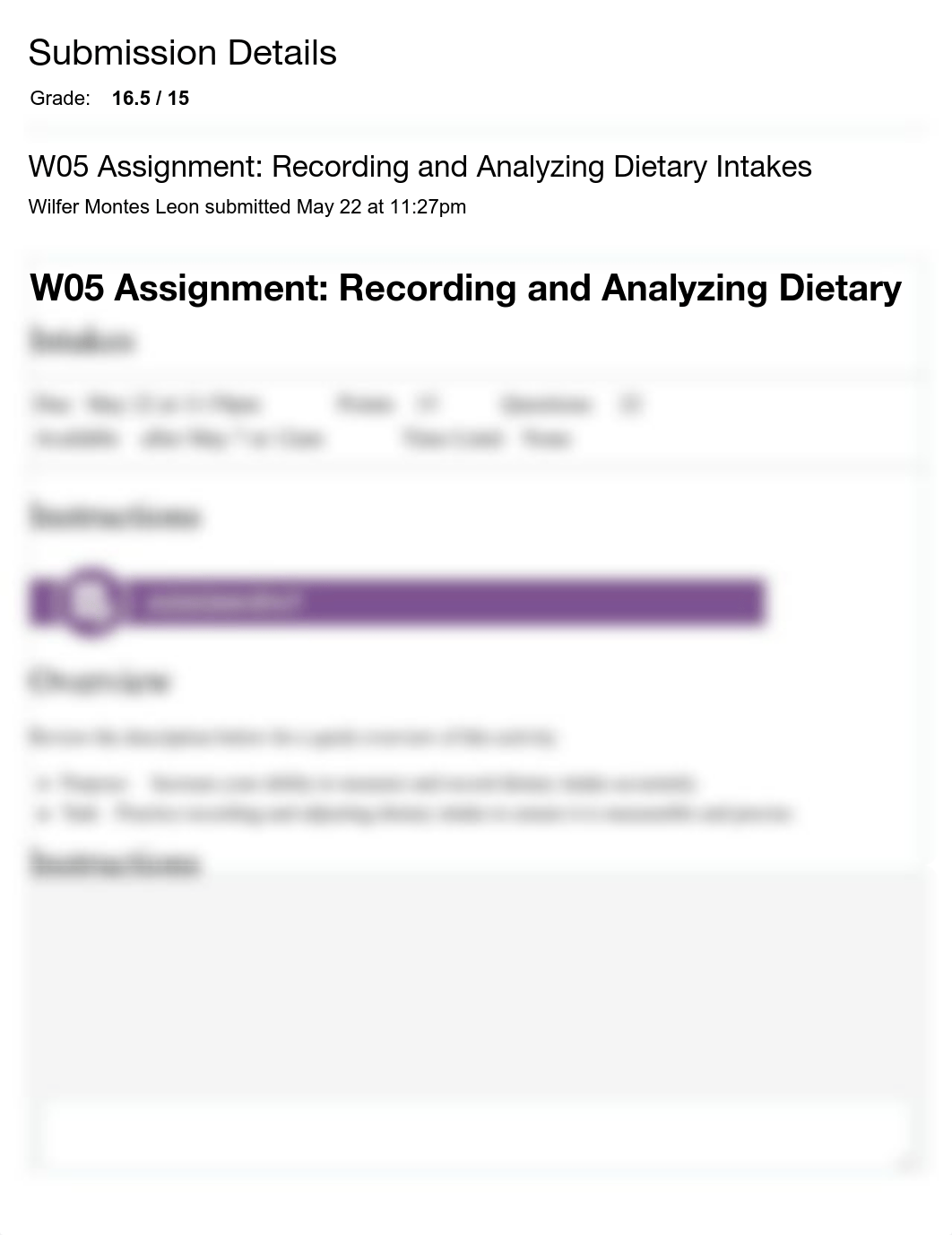 W05 Assignment: Recording and Analyzing Dietary Intakes: Wilfer Montes Leon.pdf_dyqyomenbss_page1