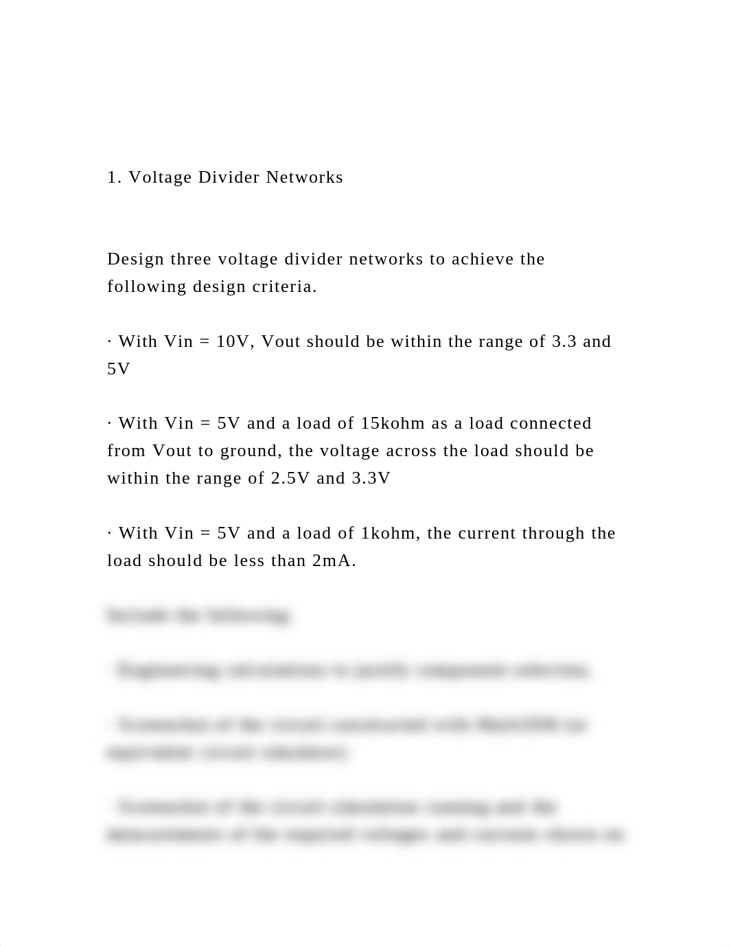 1. Voltage Divider NetworksDesign three voltage divider ne.docx_dyr3f1kumj4_page2