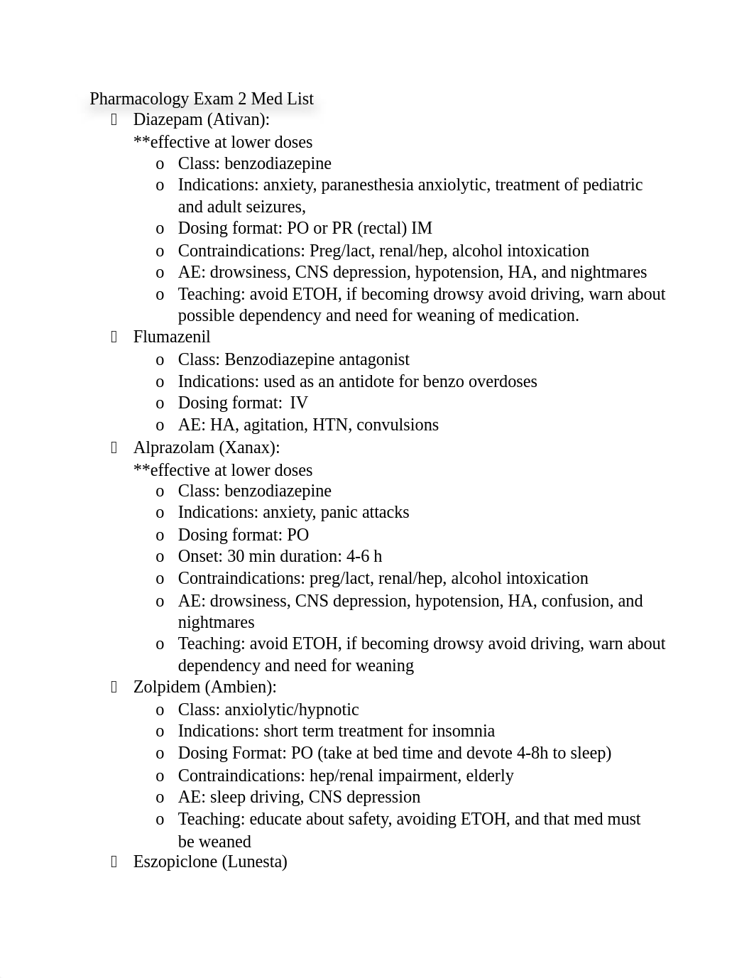 Pharmacology Exam 2 Med List.docx_dys0xmjmo9h_page1