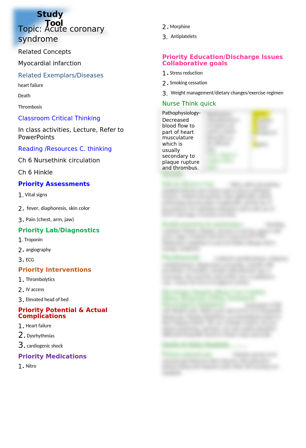 Nurse think notes Acute coronary syndrome.docx_dys48ow8tp9_page1