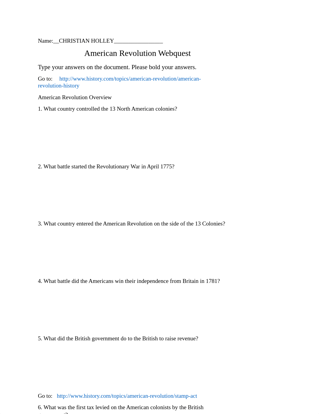 Hill_  Revolutionary War Webquest_ Causes, Events, and Battles (1).docx_dysyyq2zsyg_page1