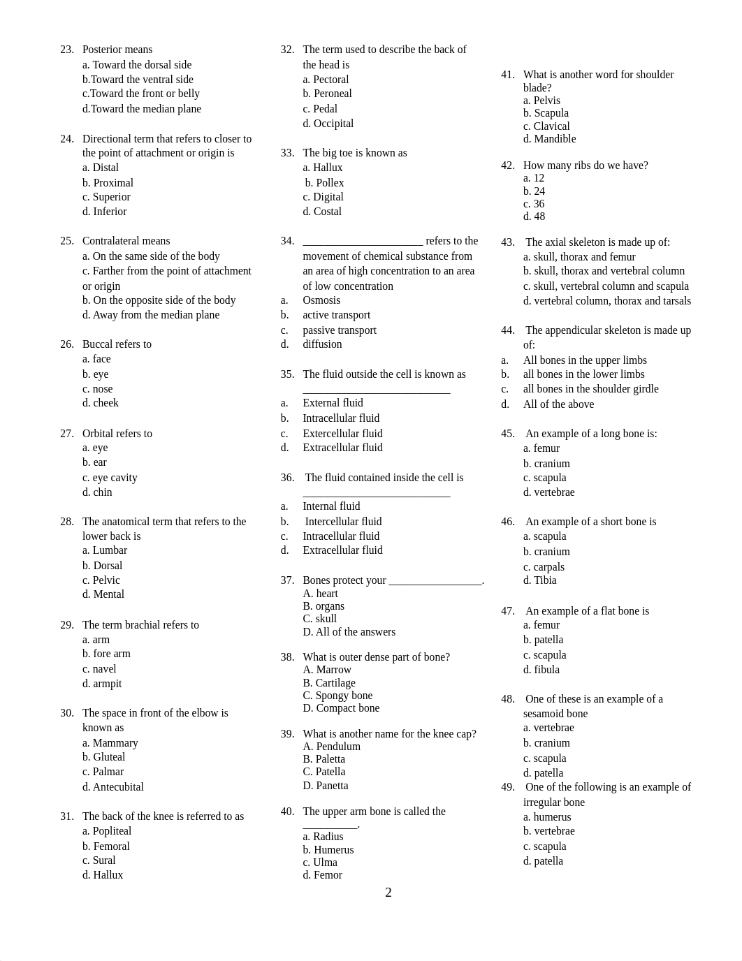 ANATOMY TUTORIAL QUESTIONS JUNE 2022  NPCE EXAM.pdf_dytbe0v3p6h_page2