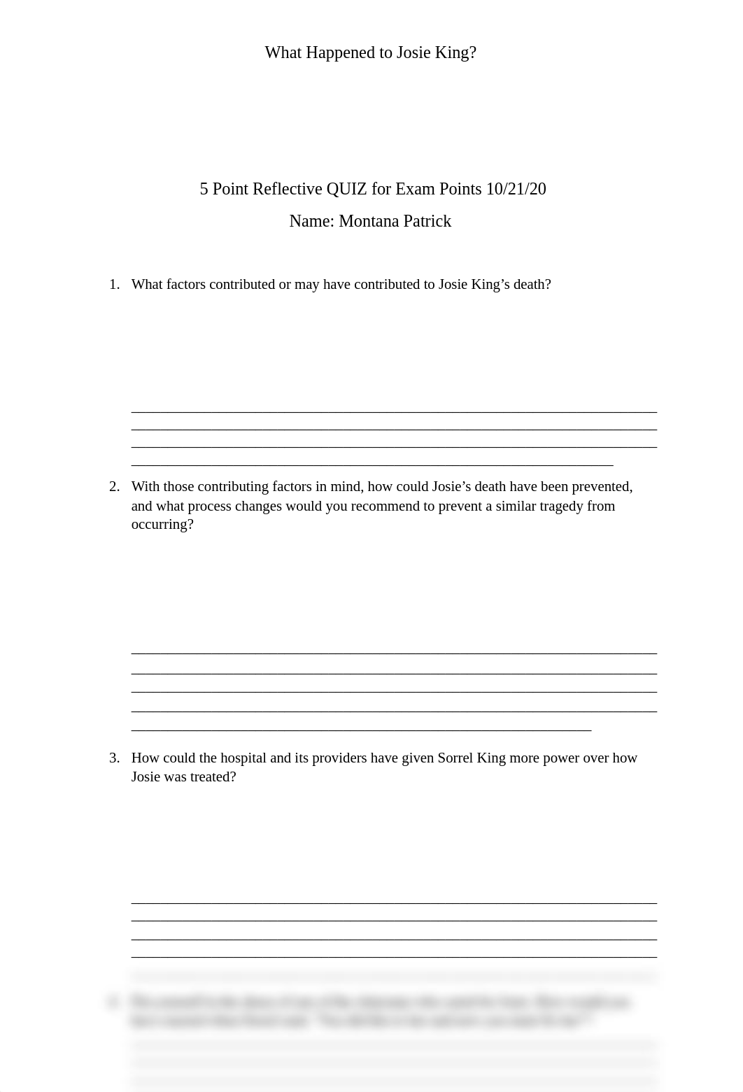 1116 - 5 Point Reflective Quiz for Exam Points - What Happened to Josie King.docx_dyte20f76mw_page1