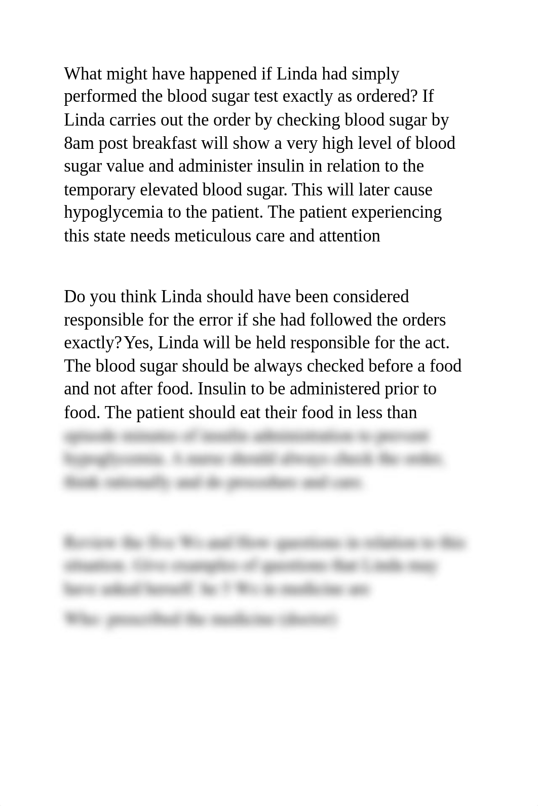 What might have happened if Linda had simply performed the blood sugar test exactly as ordered.docx_dytk3yfqbvk_page1