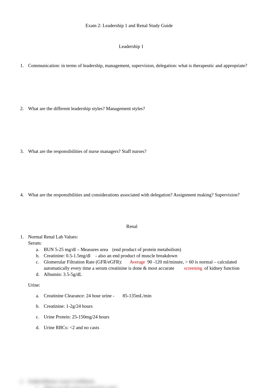 Exam 2 Study Guide Leadership 1 and Renal.docx_dytu7q5qqgf_page1