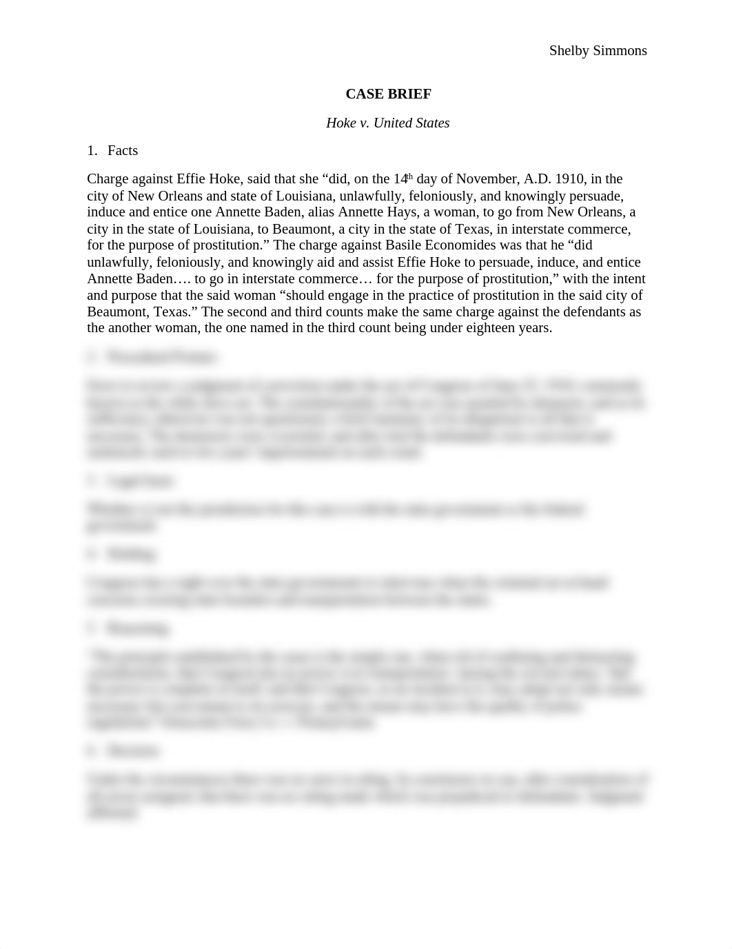 CASE BRIEF Hoke v. US_dytw5u7uy0f_page1