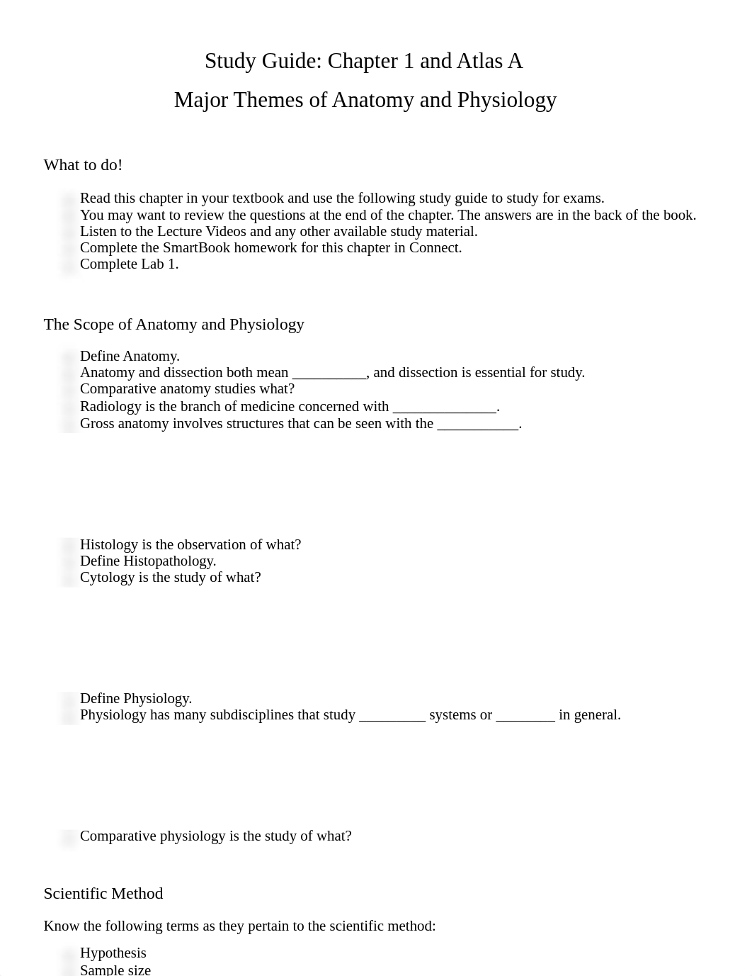 Chapter 1 and Atlas A Study Guide - BIOL-2010-PT1-PT2-PT3 - Human Anatomy Physiology 1 and Lab.pdf_dyus125bpmw_page1