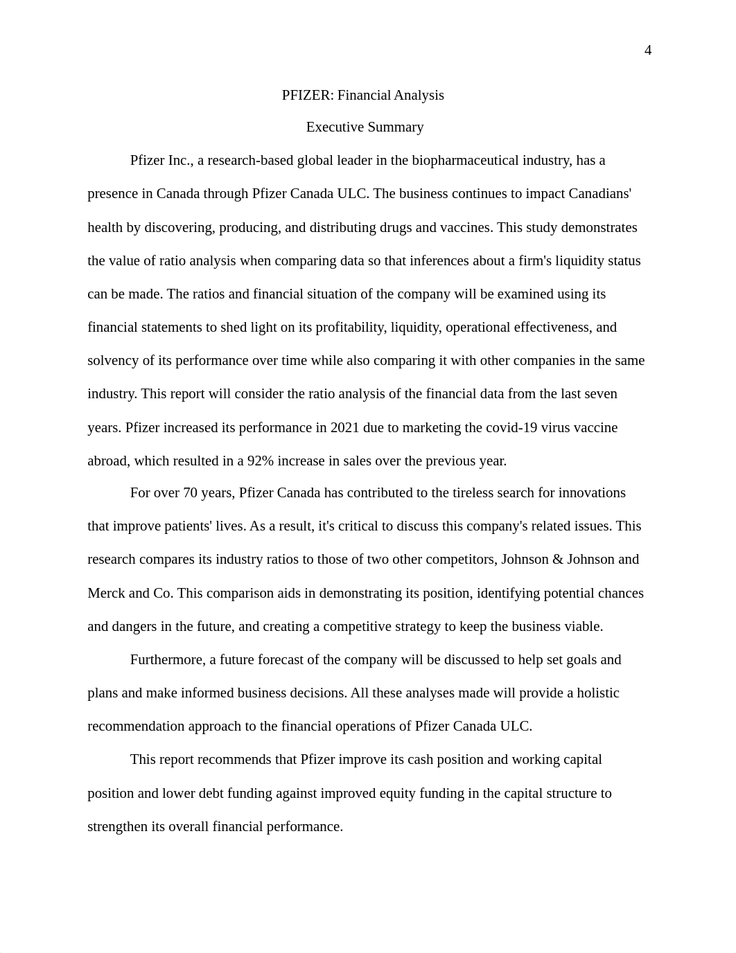 FNCE 623- Pfizer Financial Analysis Team Report - TOC.docx_dyusb7w3qw6_page4