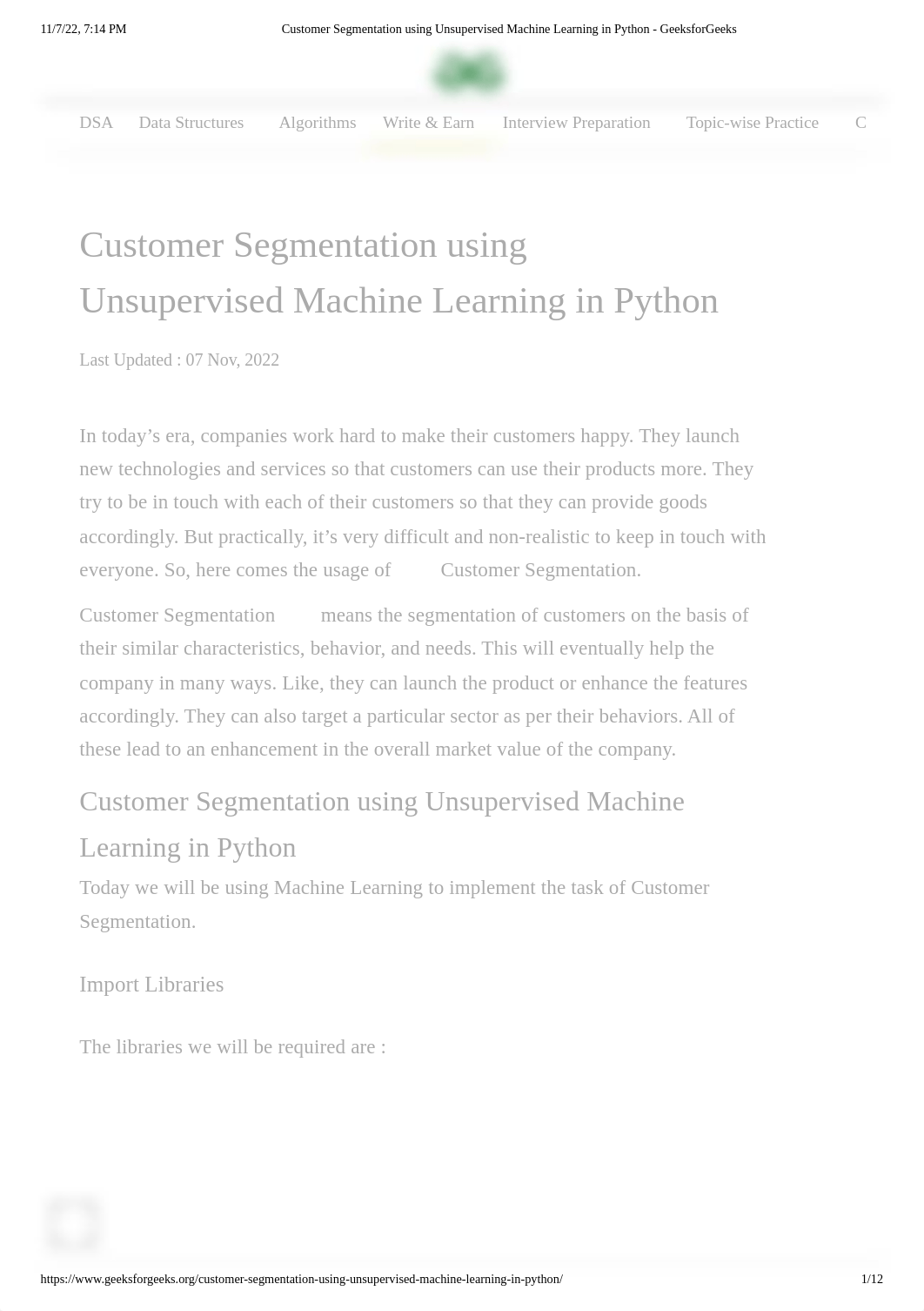 Customer Segmentation using Unsupervised Machine Learning in Python - GeeksforGeeks.pdf_dyv7rpn6phg_page1