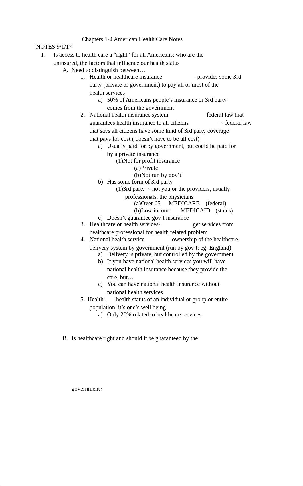 Chapters 1-4 American Health Care Notes.docx_dyvyv70h1yo_page1