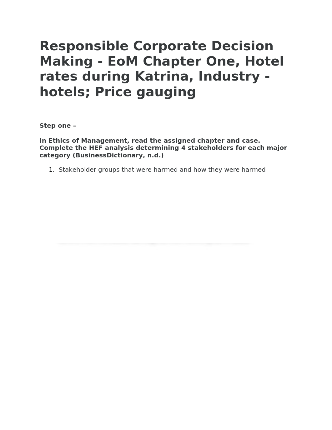 Responsible Corporate Decision Making - EoM Chapter One, Hotel rates during Katrina, Industry - hote_dyvz210taa1_page1