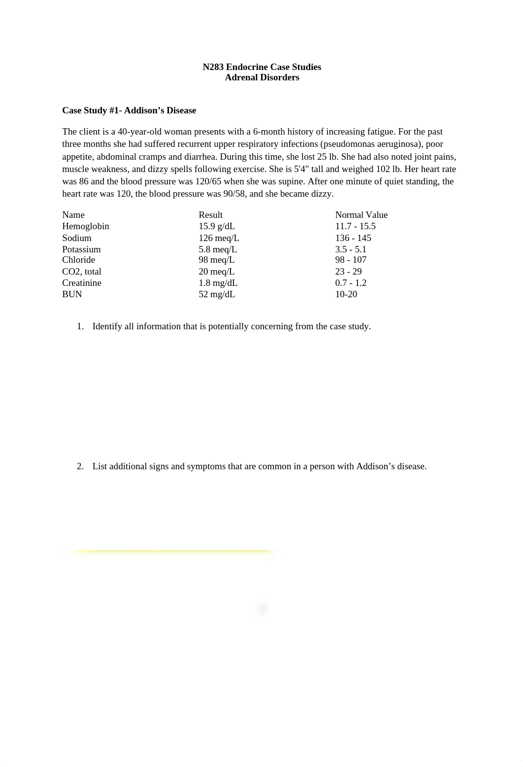 N283 Answers Endocrine Adrenal Case Studies.docx_dyw15hw5r67_page1