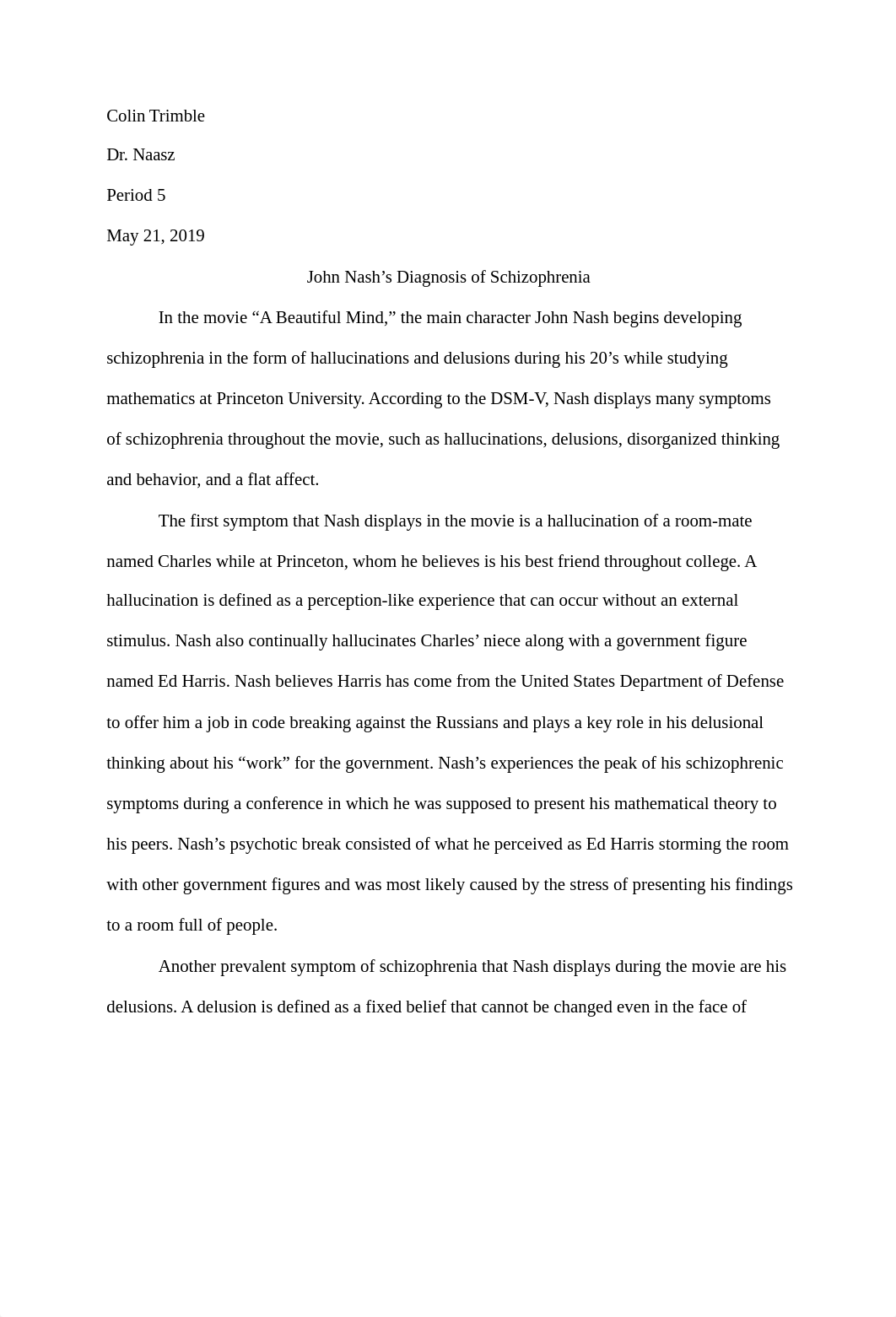 John Nash's Diagnosis of Schizophrenia.docx_dywileopvlh_page1