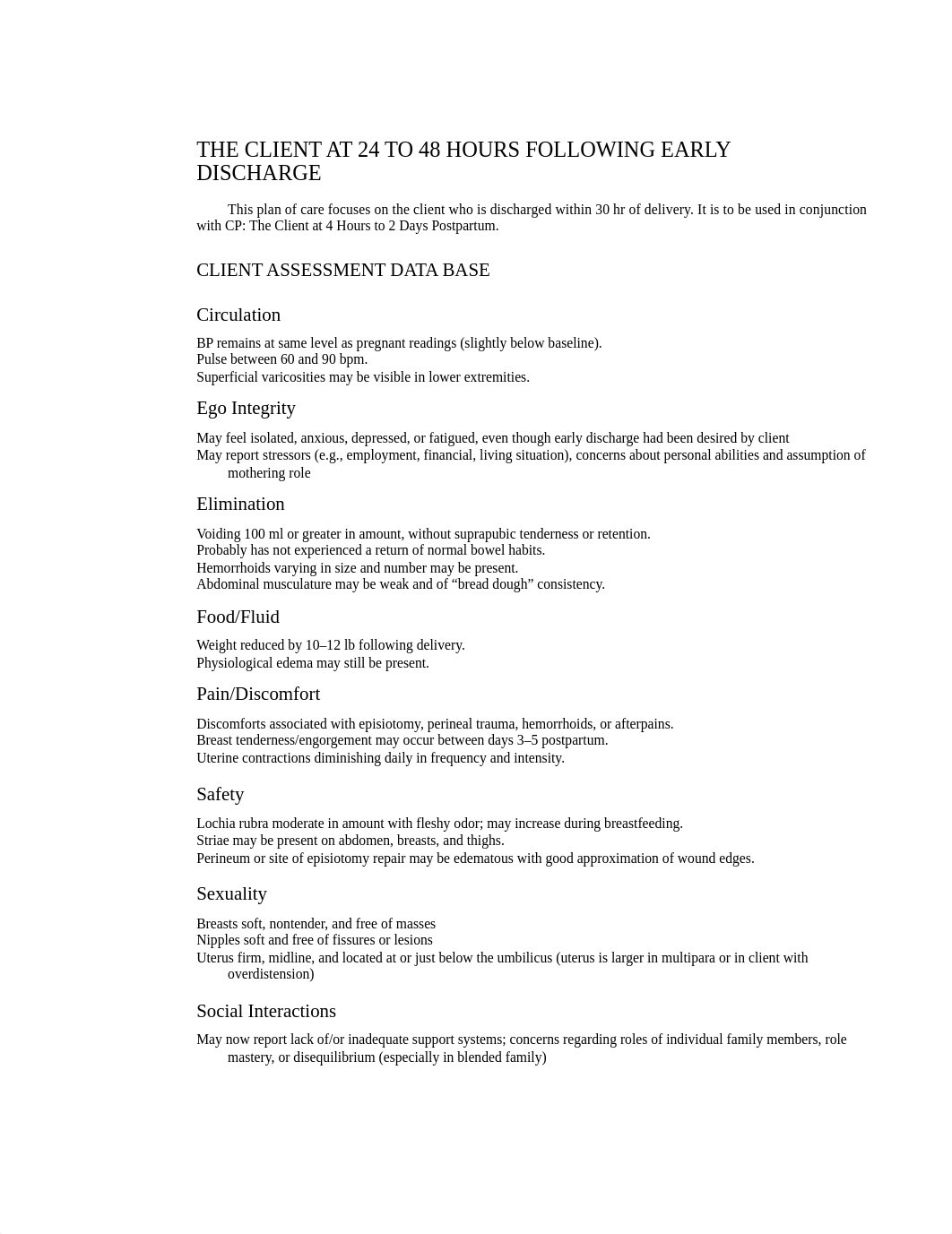 THE CLIENT AT 24 TO 48 HOURS FOLLOWING EARLY DISCHARGE_dyx3v5gdwh4_page1