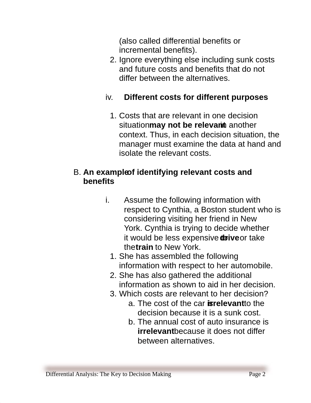 Week 7 Lecture Notes - Differential Analysis The Key to Decision Making Notes.pdf_dyxfxwx8skt_page2