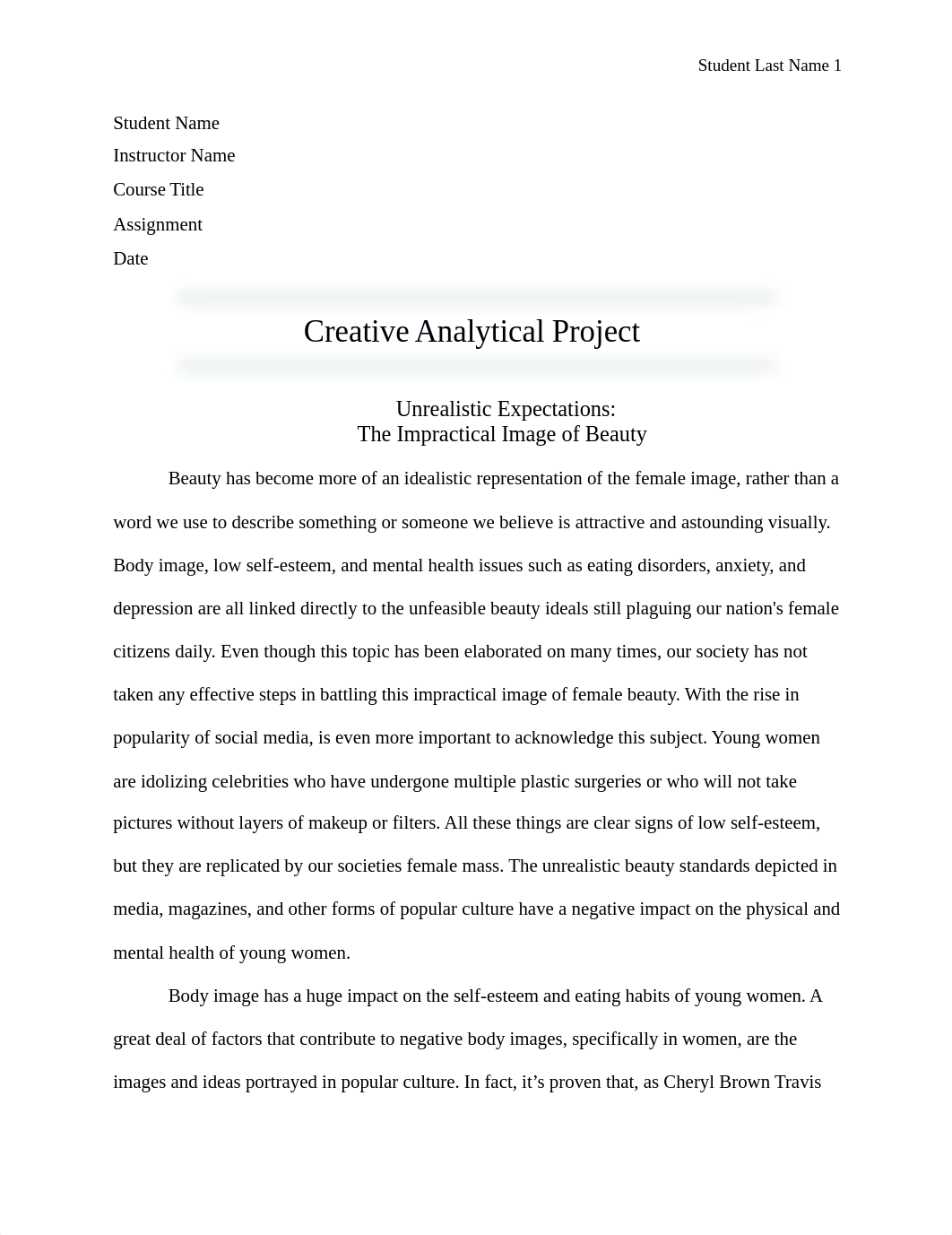 Creative Analytical Project- Student Example 1 [Beauty Standards].docx_dyxgrfh34pv_page1