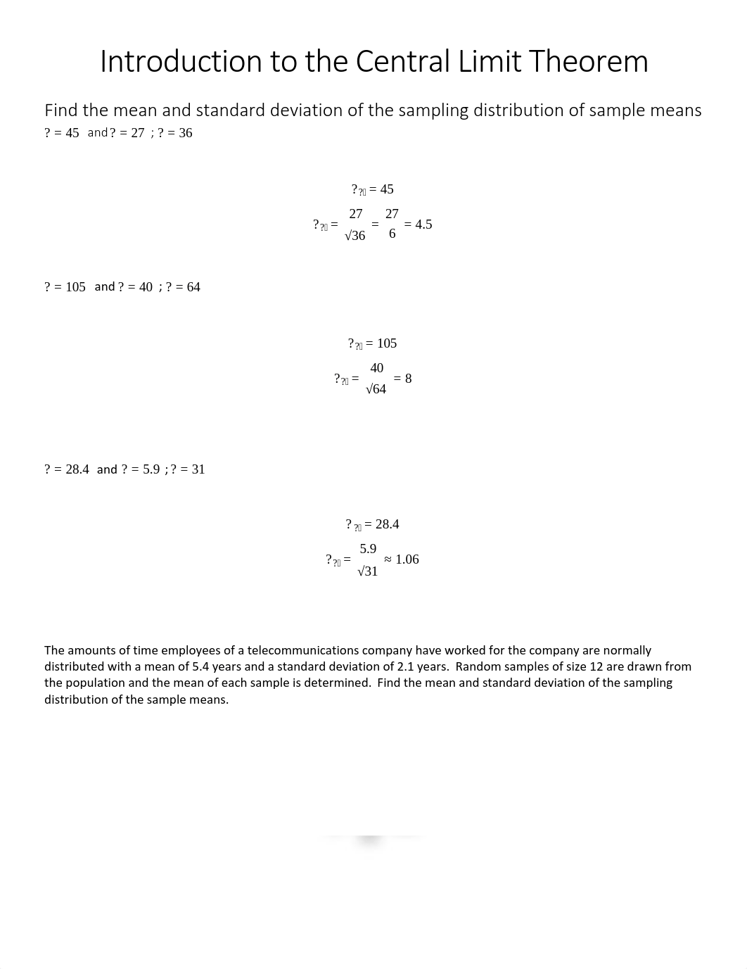 Introduction to the Central Limit Theorem (with solutions).pdf_dyxkygoa0fs_page1